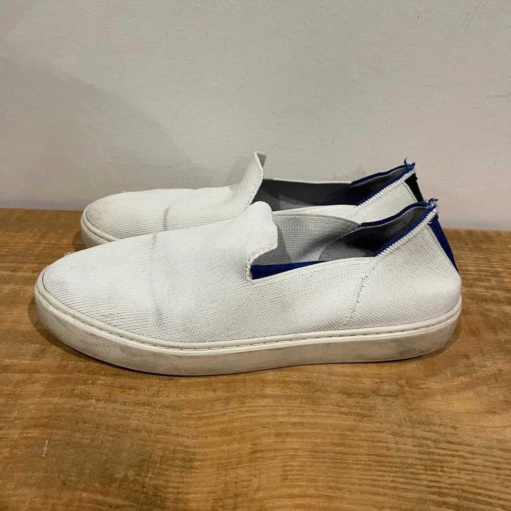 Rothy's White Knit Slip On Sneakers Womens Size‎ 8.5 Casual Comfort Shoes